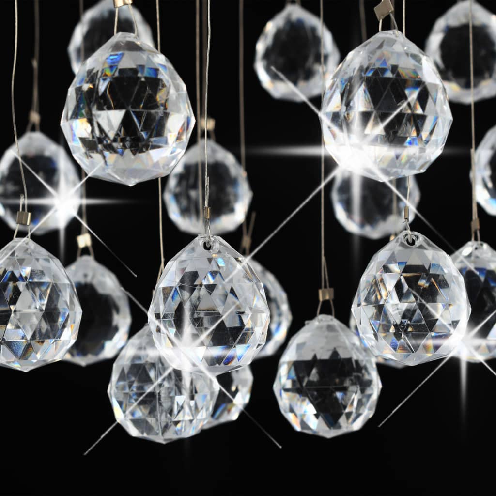 vidaXL loftlampe med krystalperler kugleformet 3 x G9-pærer sølvfarvet