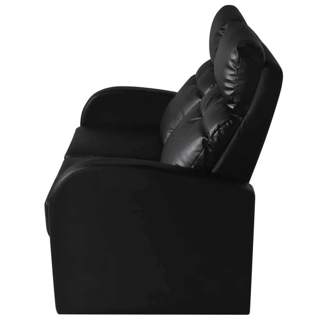vidaXL 2-personers lænestol med LED-lys kunstlæder sort