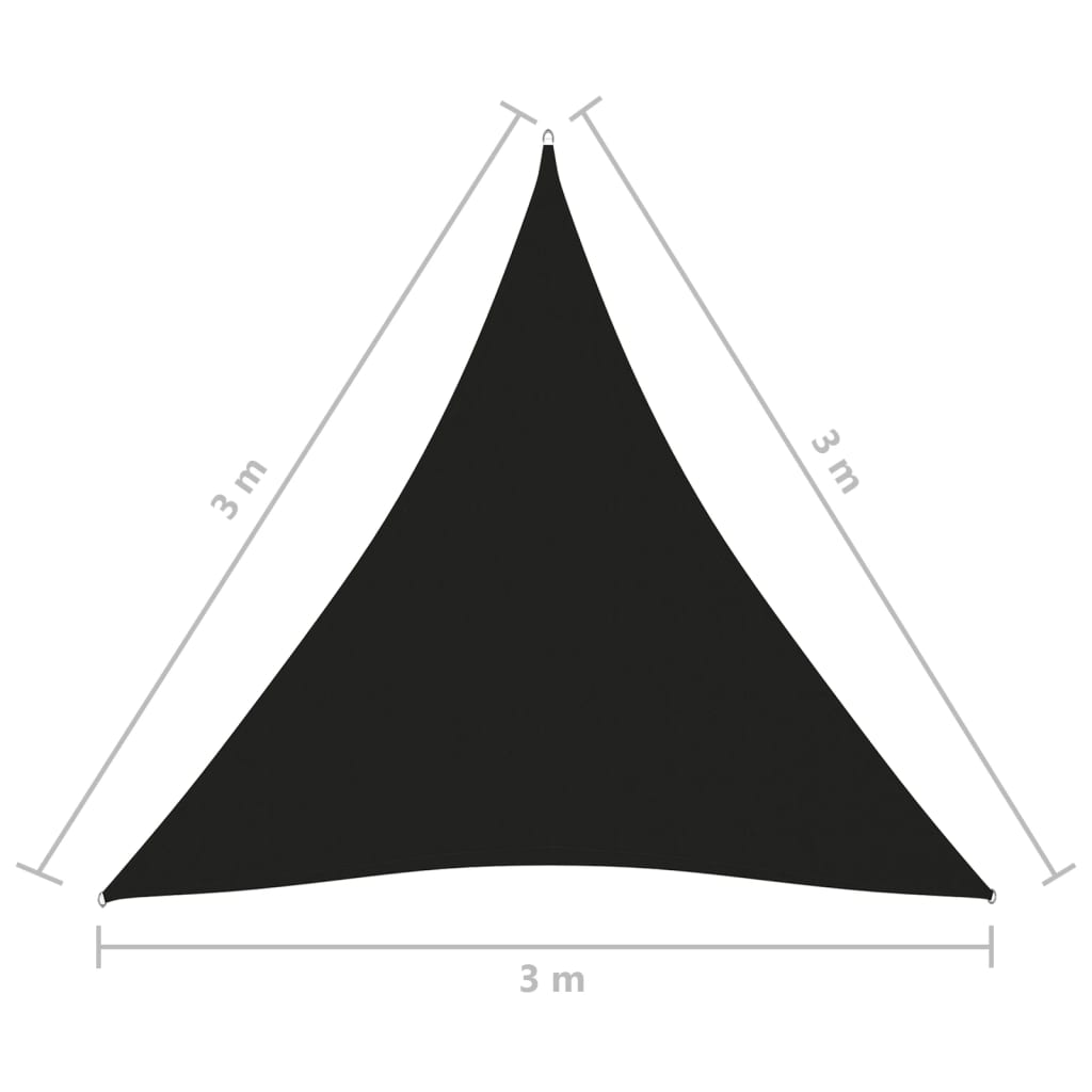 vidaXL solsejl 3x3x3 m oxfordstof trekantet sort
