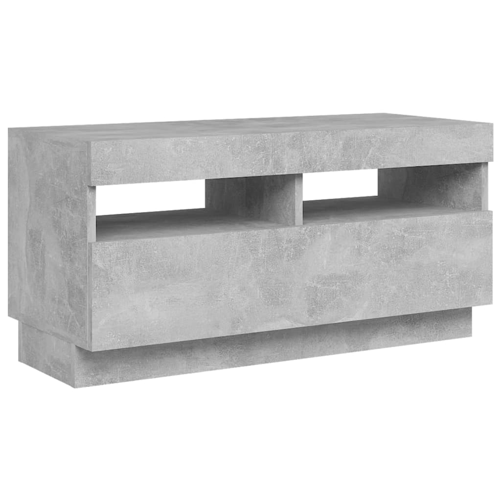 vidaXL tv-bord med LED-lys 80x35x40 cm betongrå