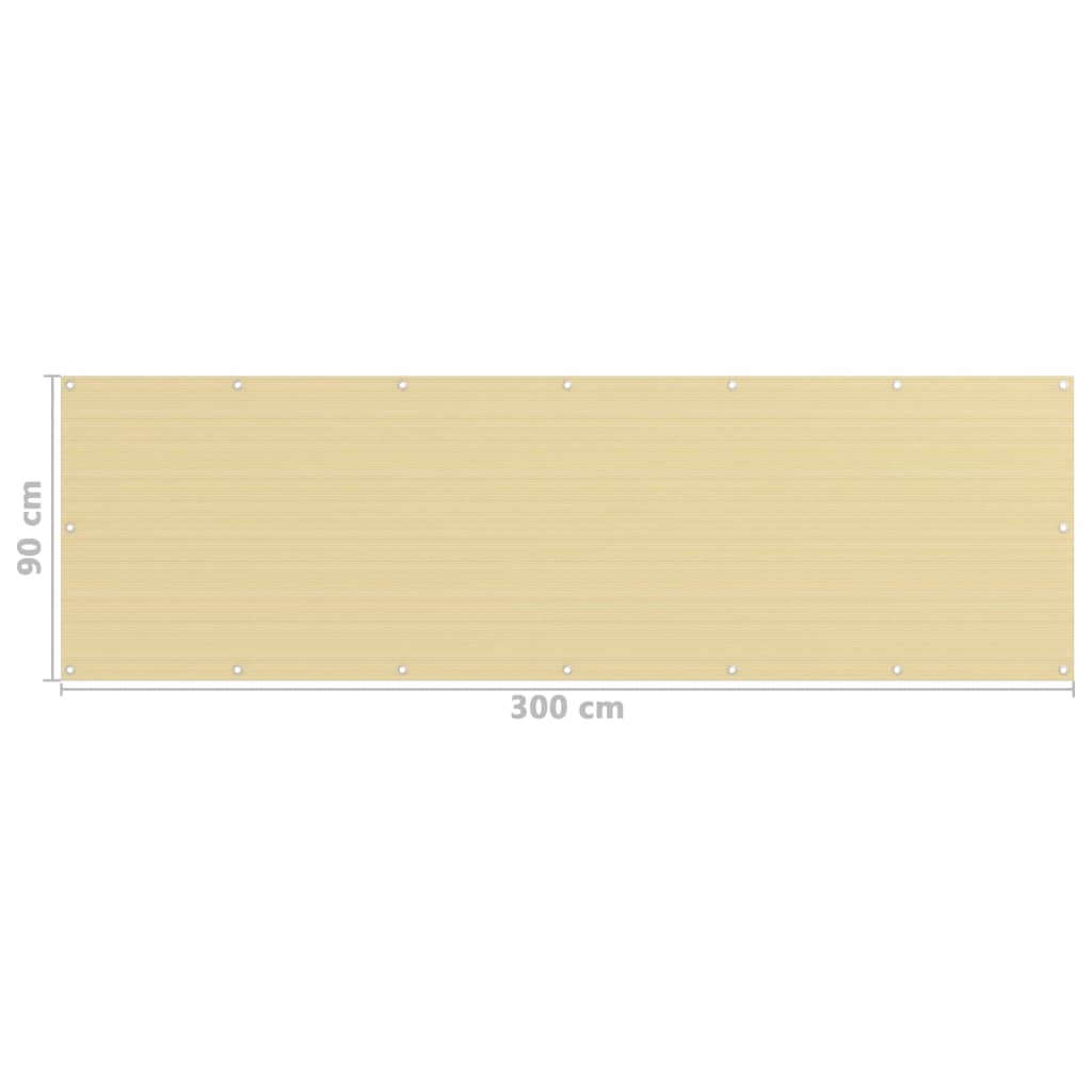 vidaXL altanafskærmning 90x300 cm HDPE beige