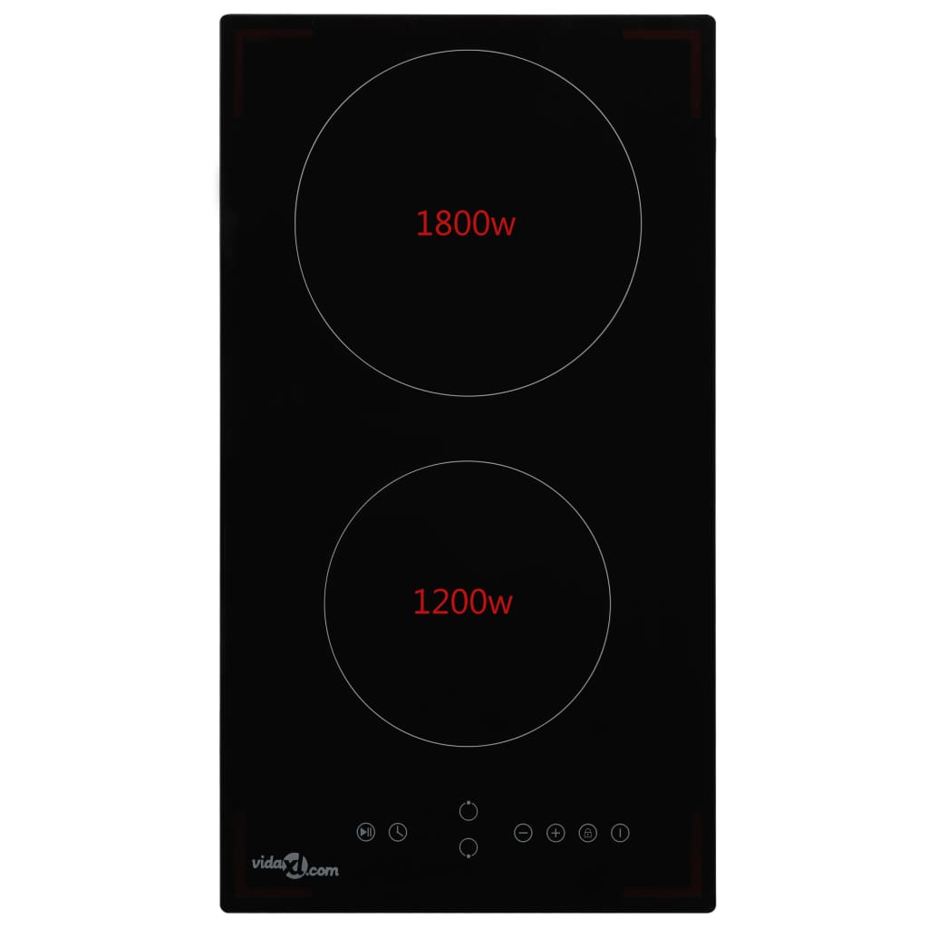 vidaXL keramisk kogeplade med 2 brændere Touch Control 3000 W