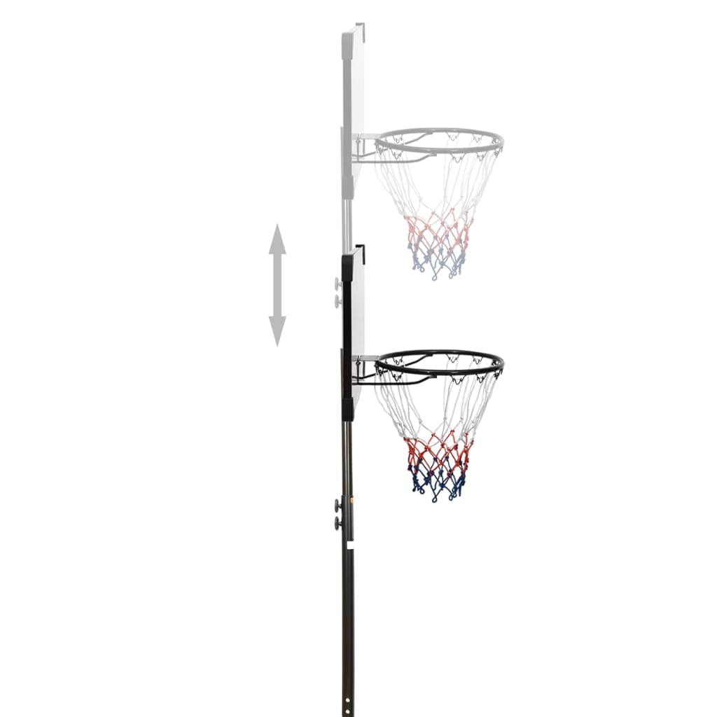 vidaXL basketballstativ med plade 216-250 cm polycarbonat transparent