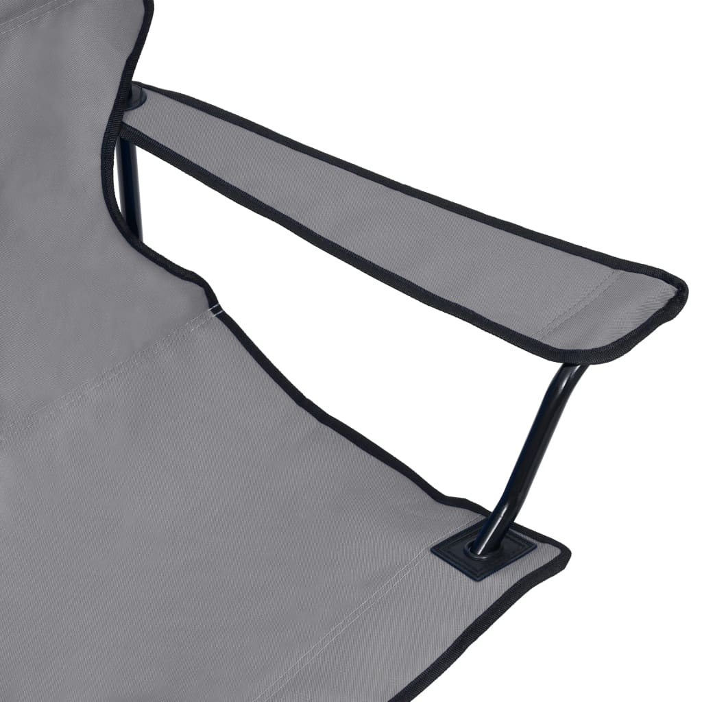 vidaXL 2-personers campingstol foldbar stål og stof grå