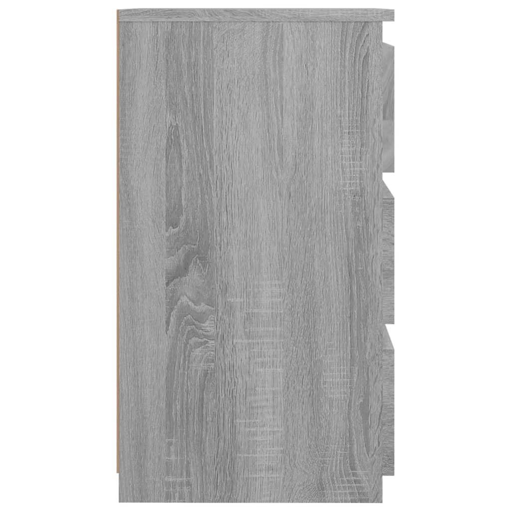 vidaXL sengeborde 2 stk. 40x35x62,5 cm konstrueret træ grå sonoma-eg