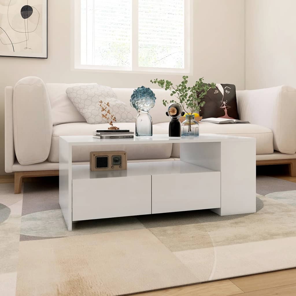 vidaXL sofabord 102x55x42 cm konstrueret træ hvid
