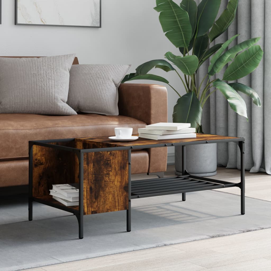 vidaXL sofabord med stativ 100x51x40 cm konstrueret træ røget eg