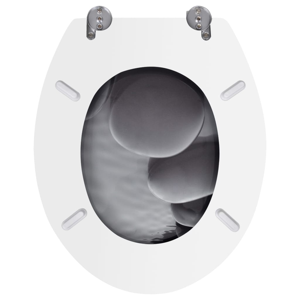 vidaXL toiletsæder med låg 2 stk. stendesign MDF