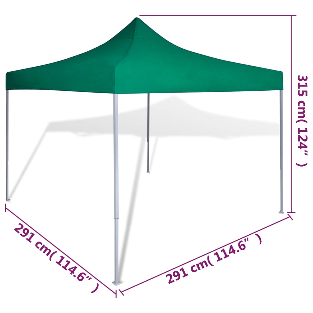 vidaXL sammenfoldeligt telt 3 x 3 m grøn