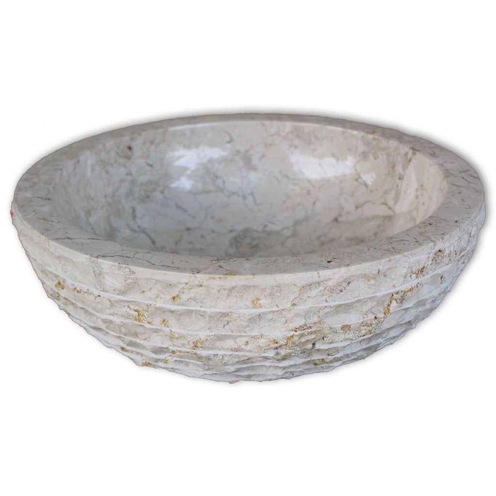 vidaXL håndvask marmor 40 cm cremefarvet