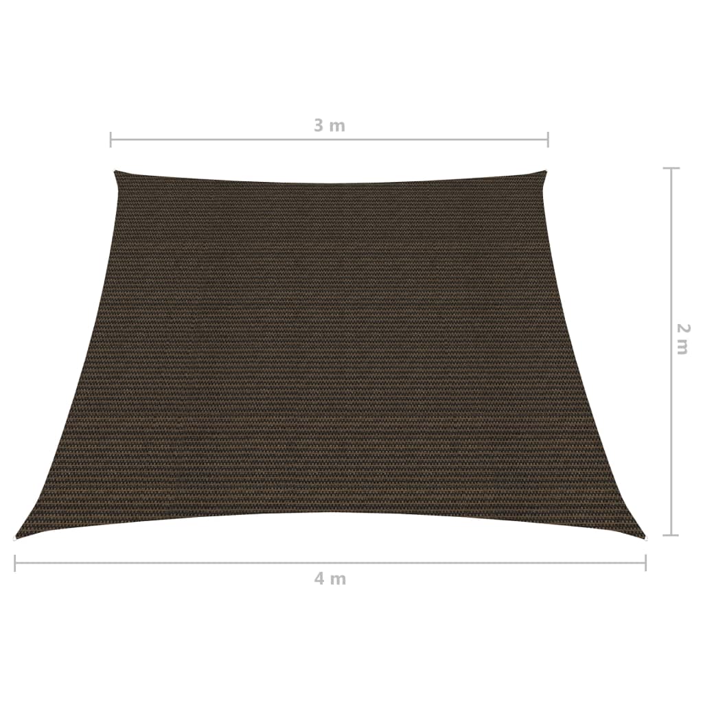 vidaXL solsejl 3/4x2 m 160 g/m² HDPE brun