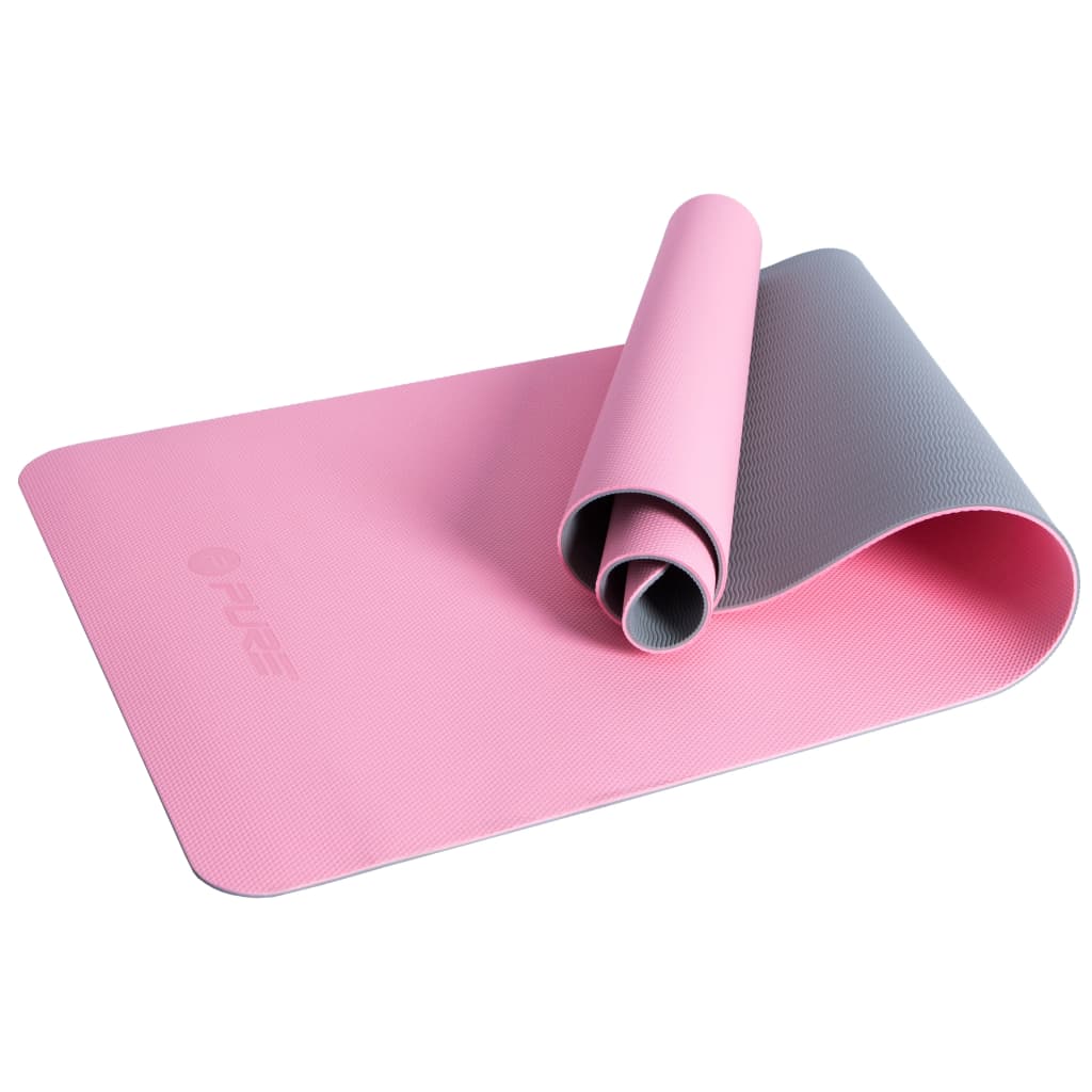 Pure2Improve yogamåtte 173 x 58 x 0,6 cm pink og grå