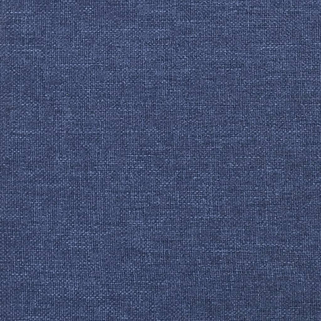 vidaXL sengegavl med kanter 147x23x118/128 cm stof blå