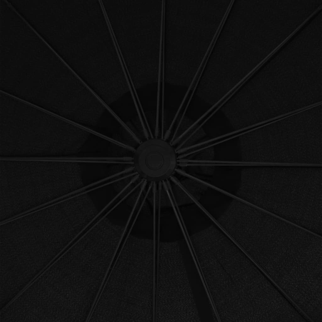 vidaXL hængende parasol 3 m aluminiumsstang sort