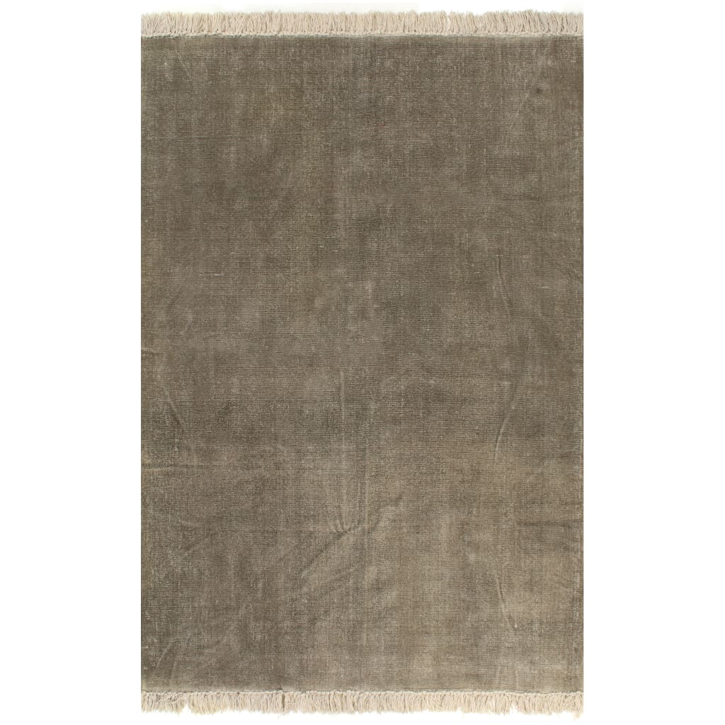 vidaXL kilim-tæppe bomuld 200 x 290 cm gråbrun