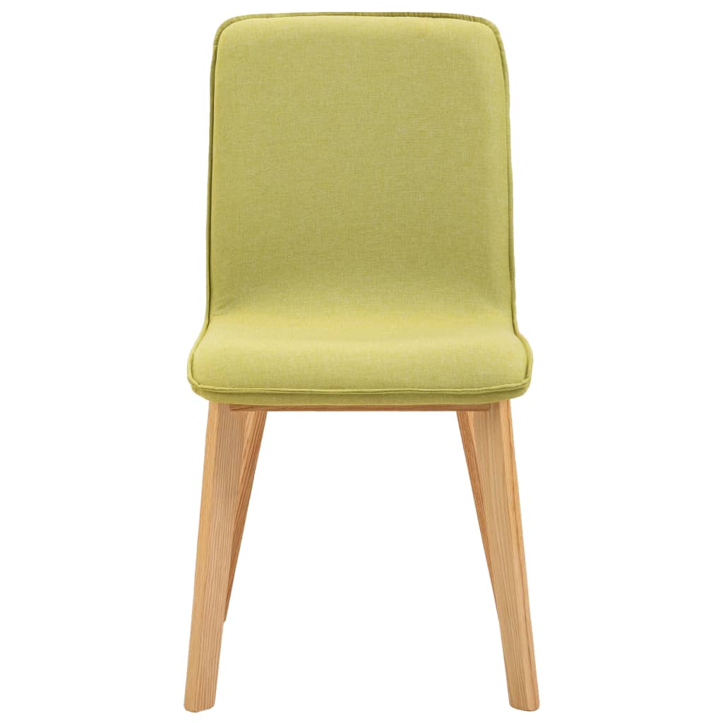 vidaXL spisebordsstole 2 stk. grønt stof massivt egetræ
