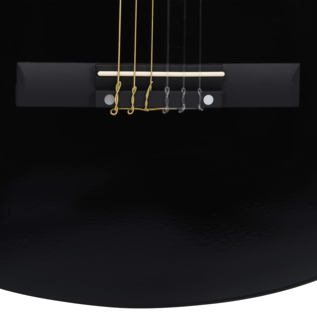 vidaXL western-guitarsæt 12 dele med equalizer og 6 strenge sort