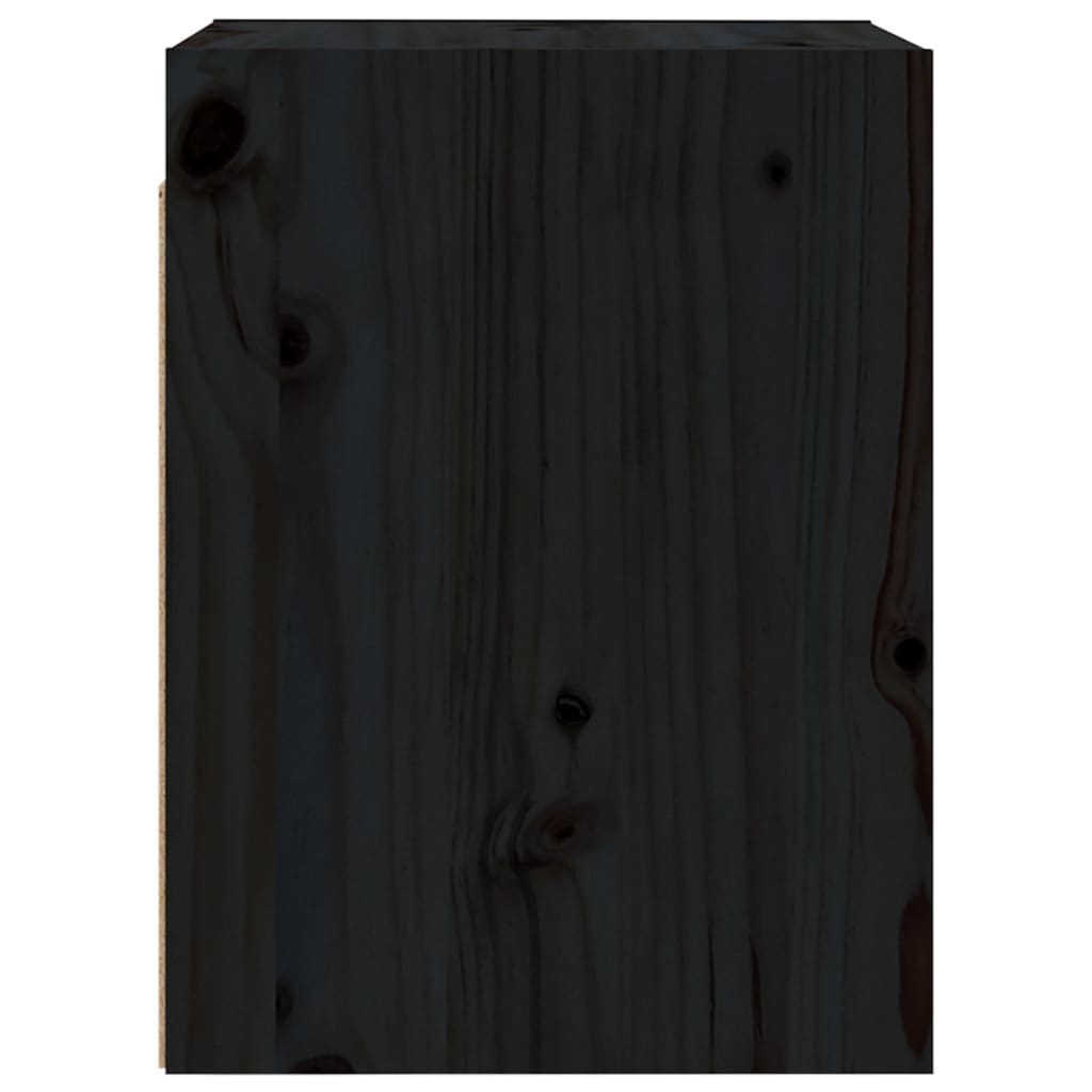 vidaXL vægskab 30x30x40 cm massivt fyrretræ sort