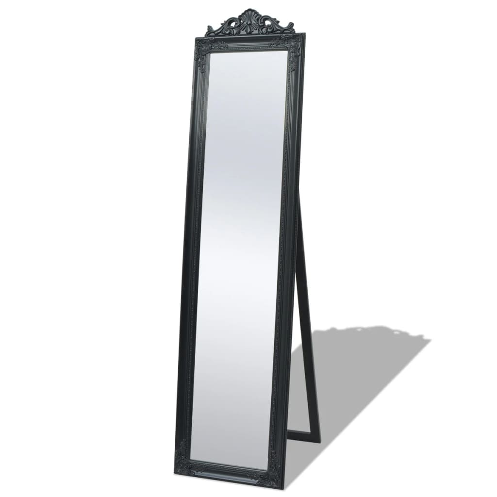 vidaXL fritstående spejl 160x40 cm barokstil sort