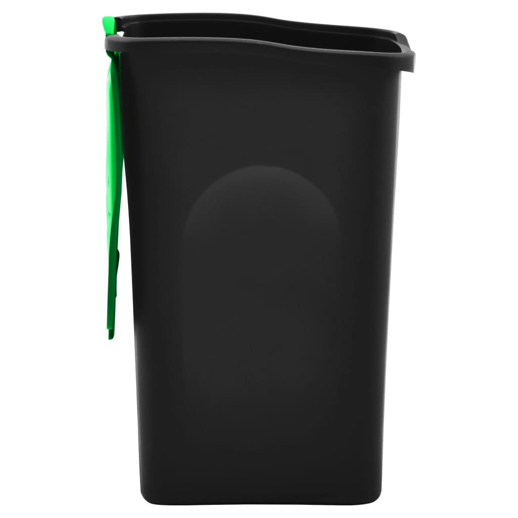 vidaXL affaldsspand med hængslet låg 50 l sort og grøn