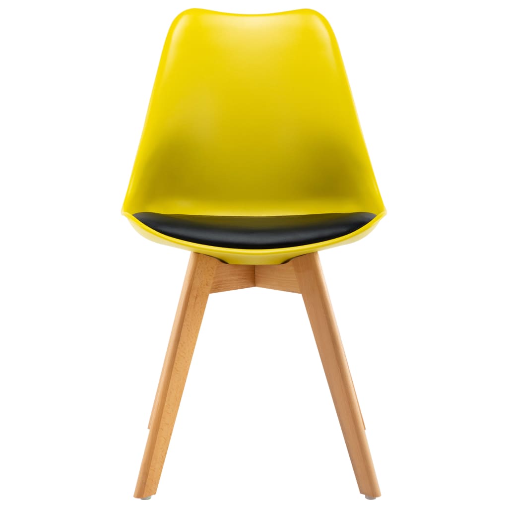 vidaXL spisebordsstole 2 stk. kunstlæder gul og sort