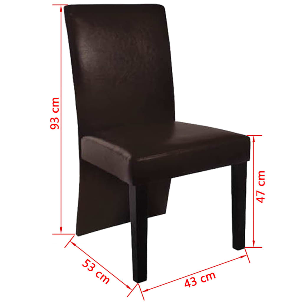 vidaXL spisebordsstole 4 stk. kunstlæder mørkebrun