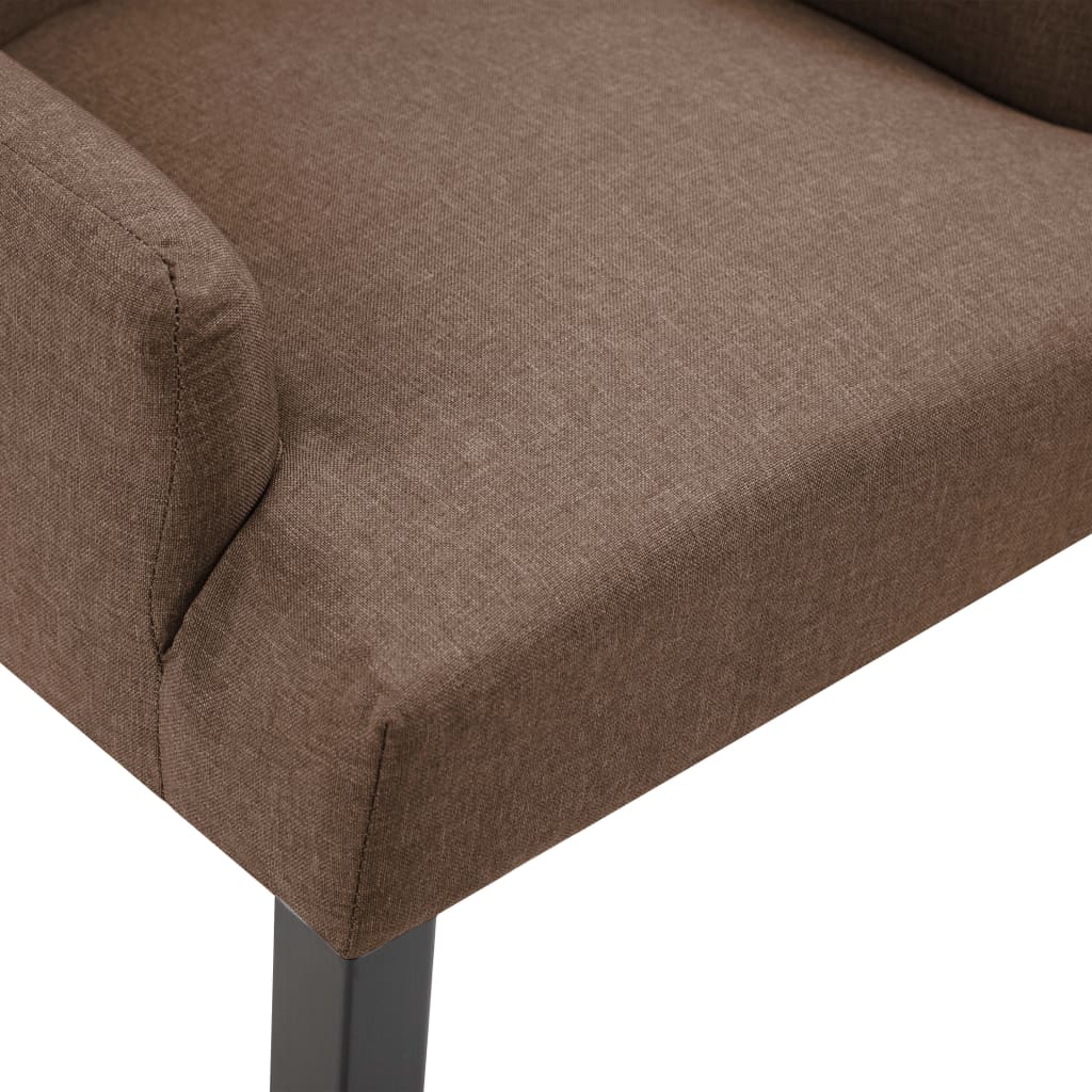vidaXL spisebordsstole med armlæn 2 stk. stof brun