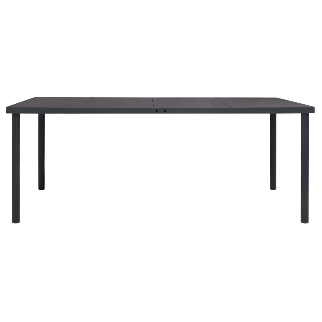vidaXL udendørs spisebordssæt 9 dele stål antracitgrå