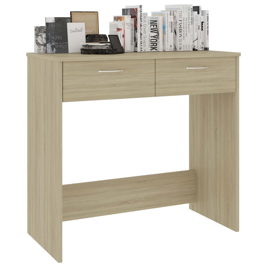 vidaXL skrivebord 80x40x75 cm konstrueret træ sonoma-eg