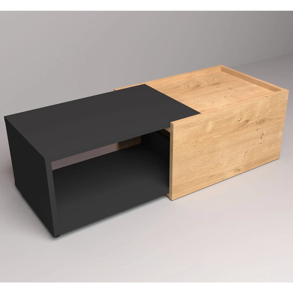 FMD sofabord udvideligt egetræsfarvet og sort
