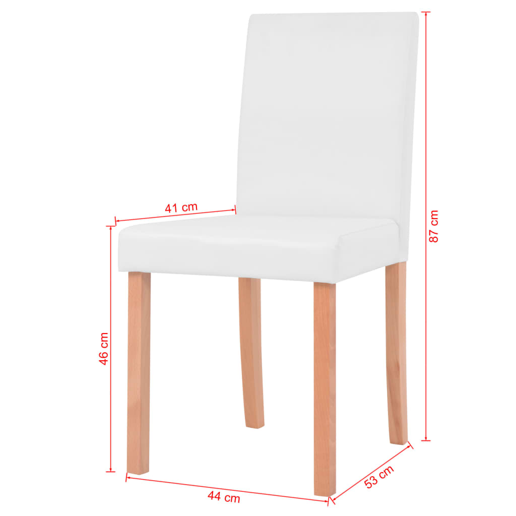 vidaXL spisebord og -stole 7 dele kunstlæder egetræ cremefarvet