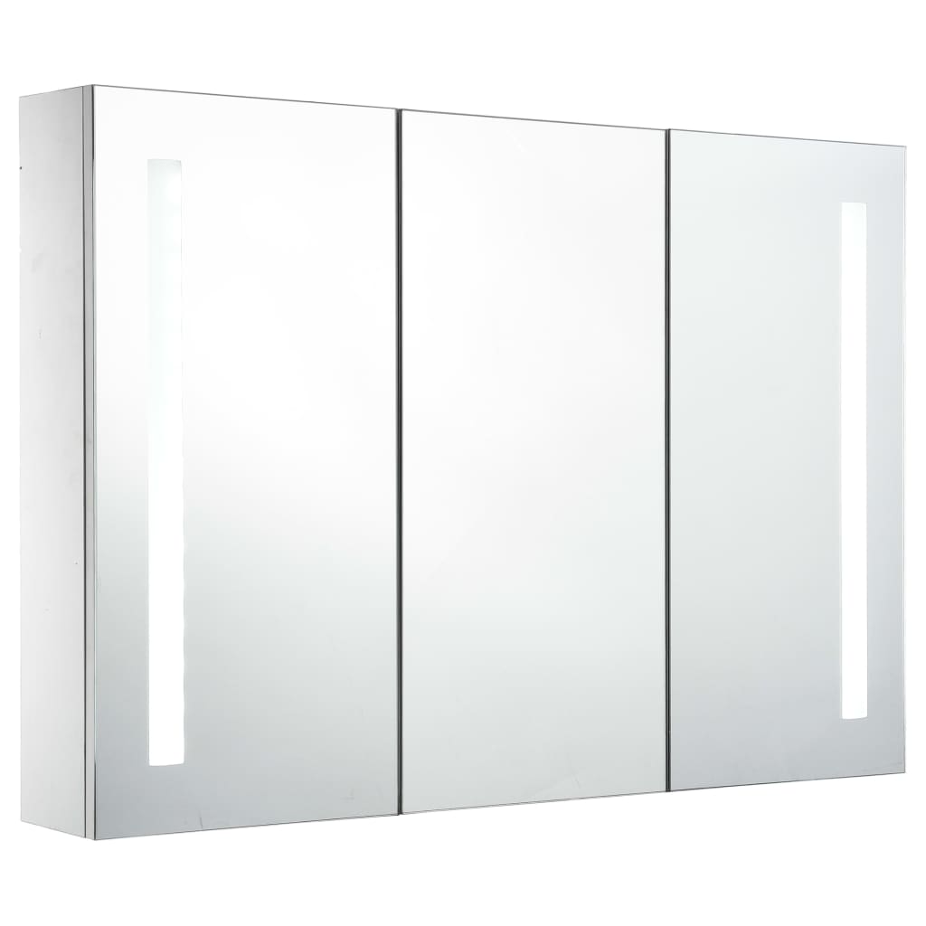 vidaXL badeværelsesskab med spejl LED 89 x 14 x 62 cm
