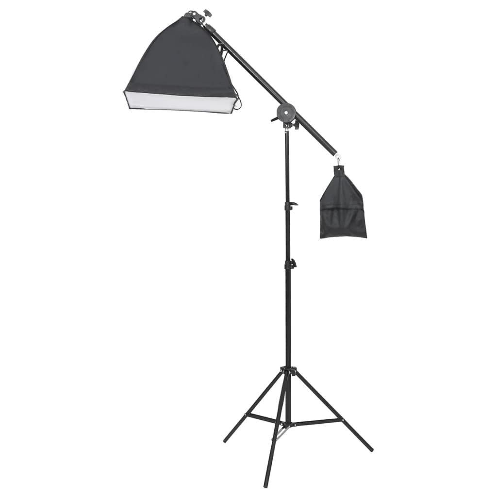 vidaXL fotostudiesæt med fotolampesæt + fotobaggrund og reflektor