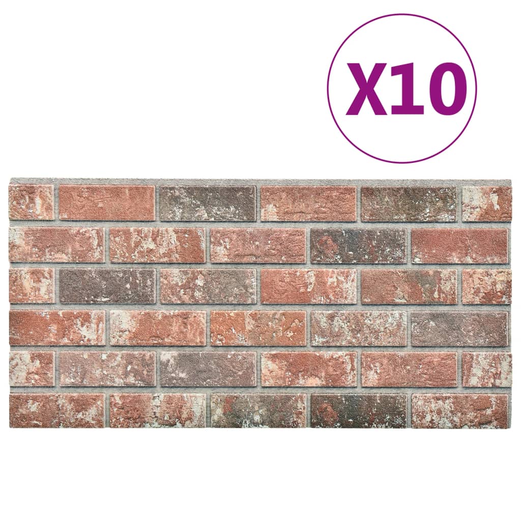 vidaXL 3D-vægpaneler 10 stk. EPS murstensdesign brun og grå