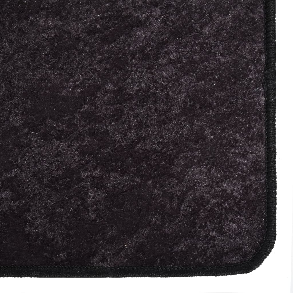vidaXL gulvtæppe 160x230 cm skridsikkert og vaskbart antracitgrå