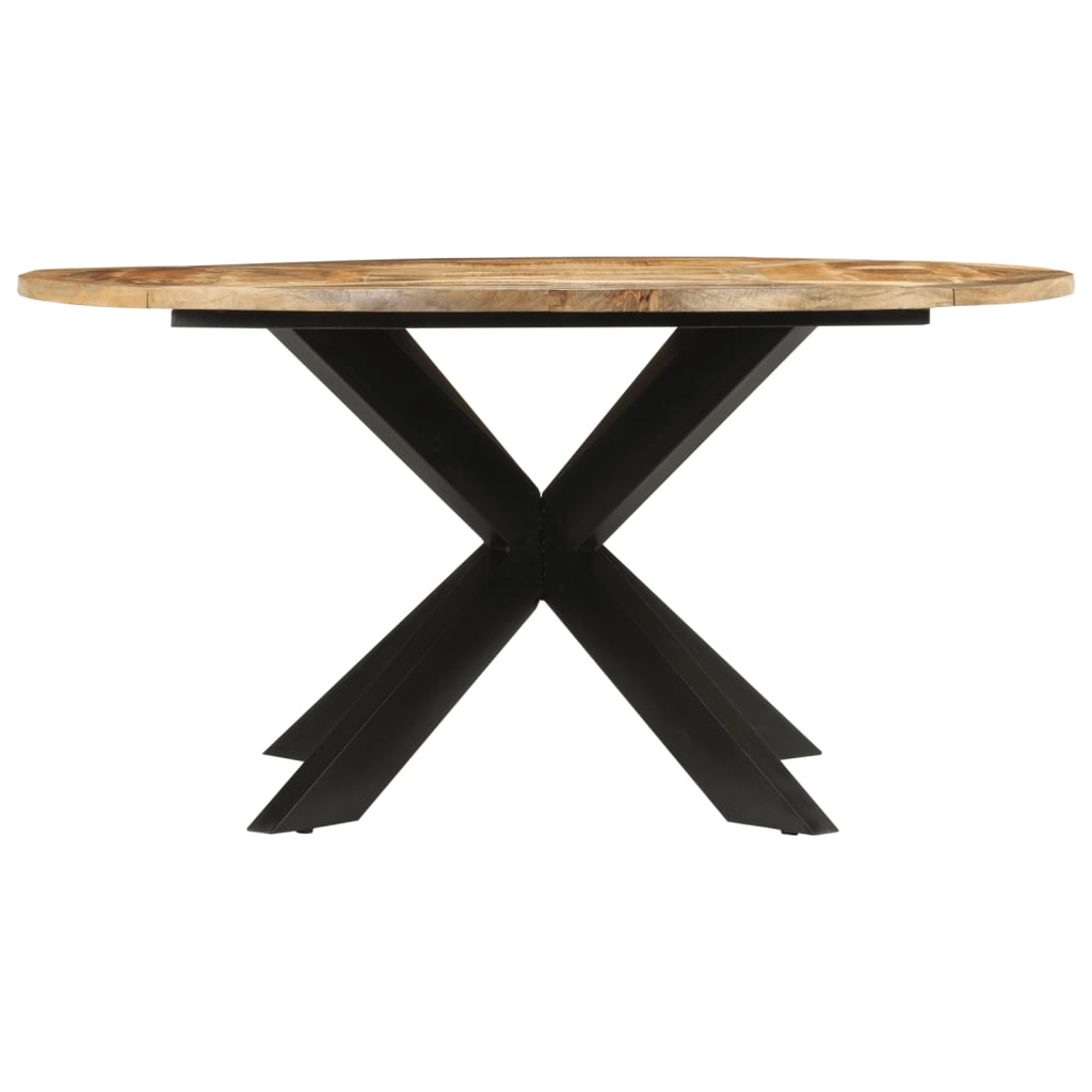 vidaXL spisebord Ø560x76 cm massivt ru mangotræ