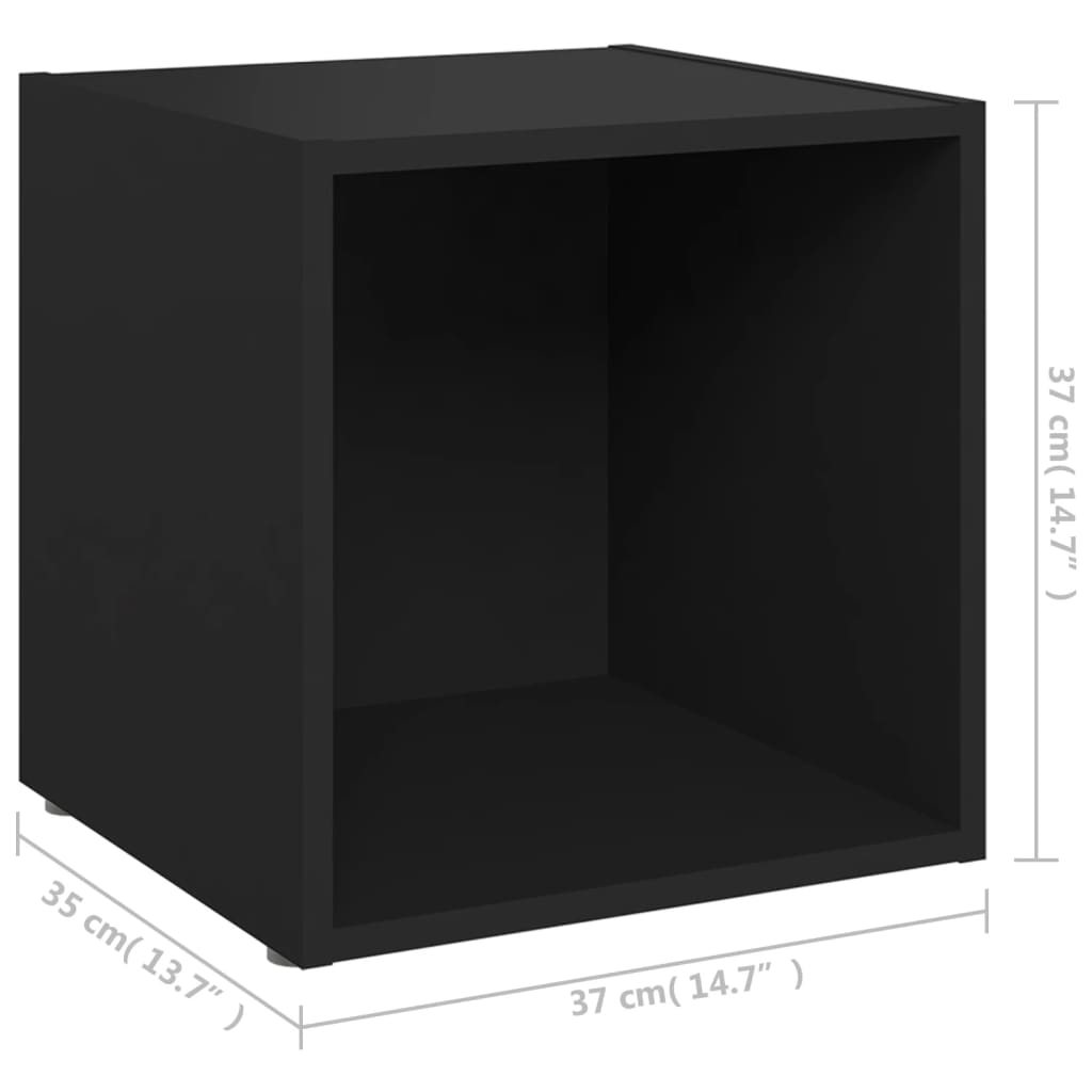 vidaXL tv-bord 37x35x37 cm konstrueret træ sort
