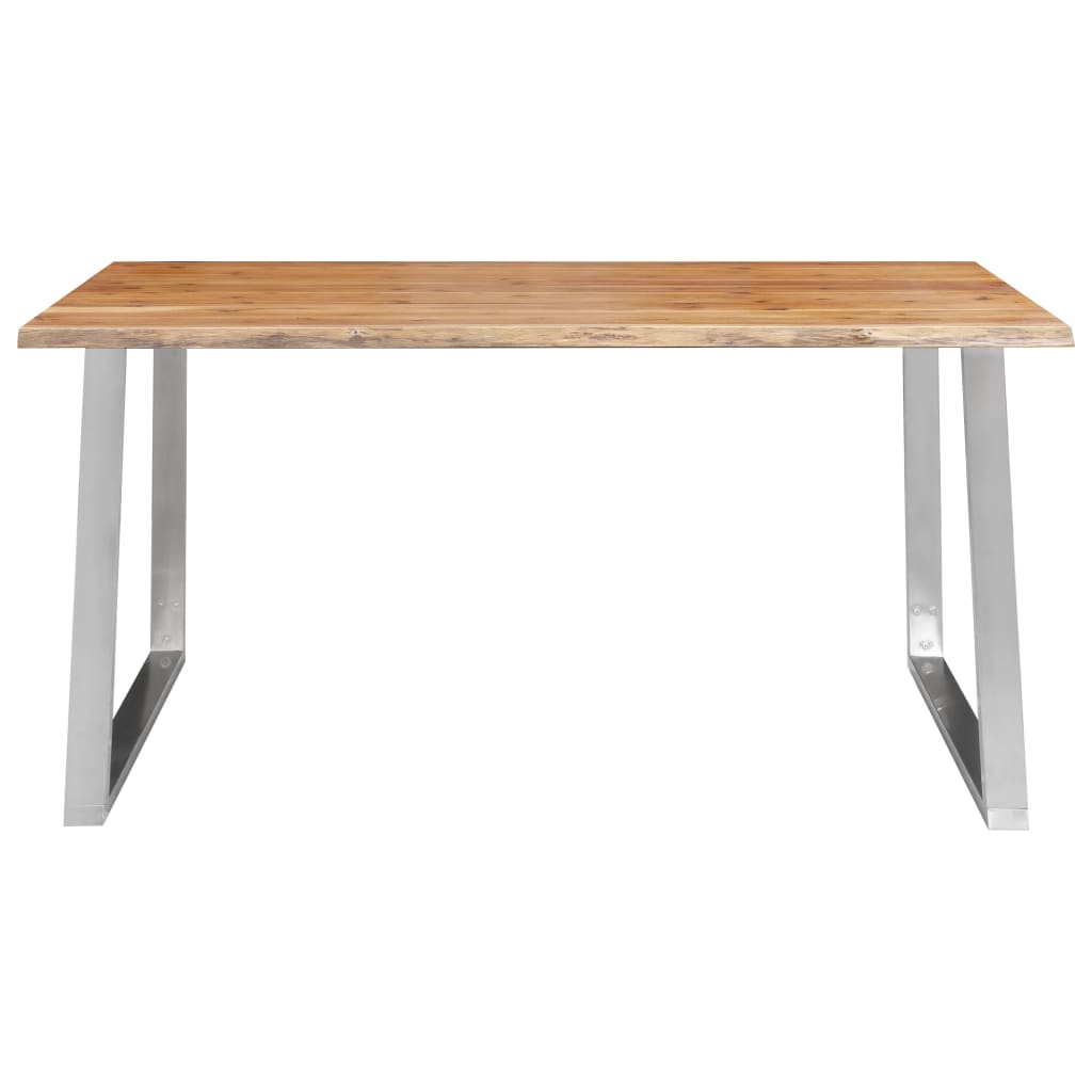 vidaXL spisebord 160 x 80 x 75 cm massivt akacietræ og rustfrit stål