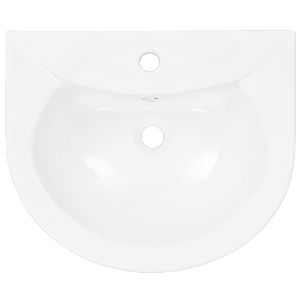vidaXL fritstående håndvask med piedestal keramik hvid 520 x 440 x 190 mm