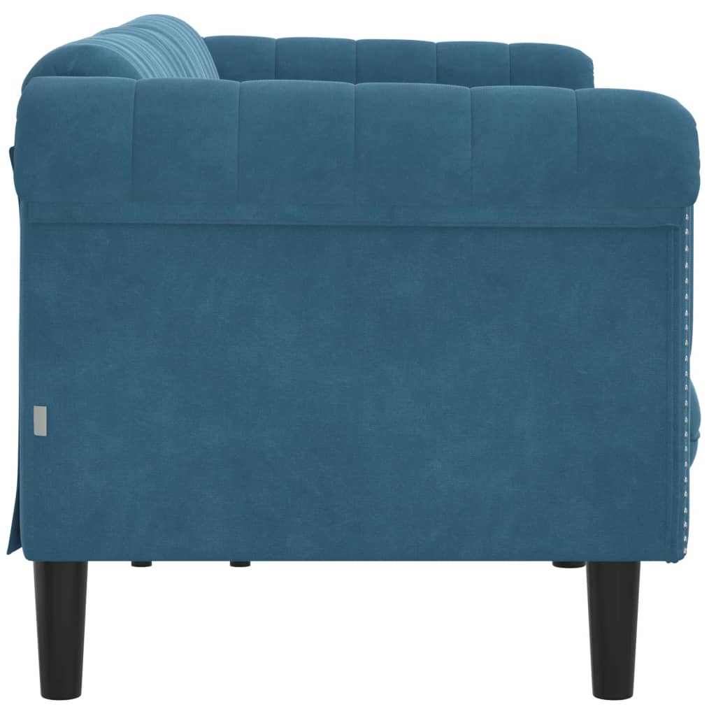 vidaXL 3-personers sofa velour blå