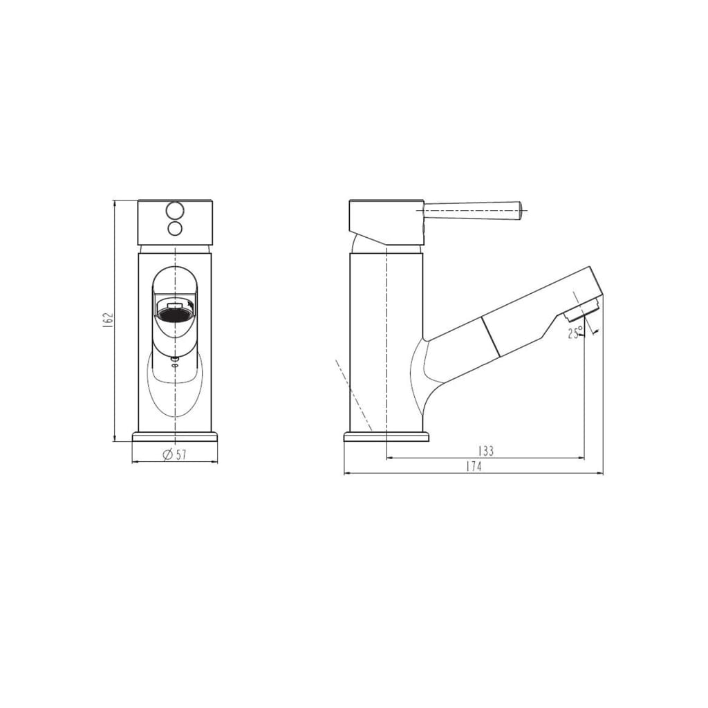 SCHÜTTE blandingsbatteri til håndvask med udtrækstud CORNWALL