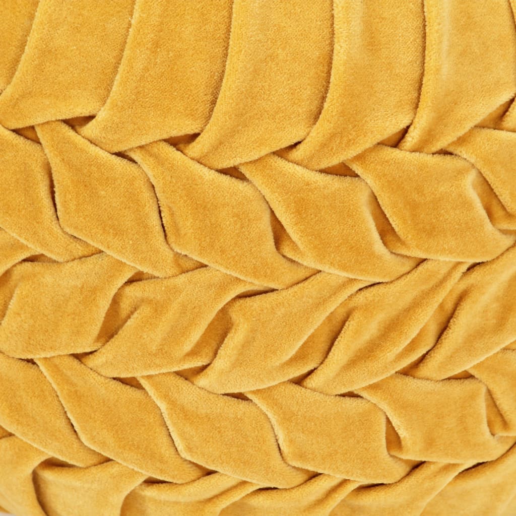 vidaXL puf bomuldsfløjl smock-design 40 x 30 cm gul