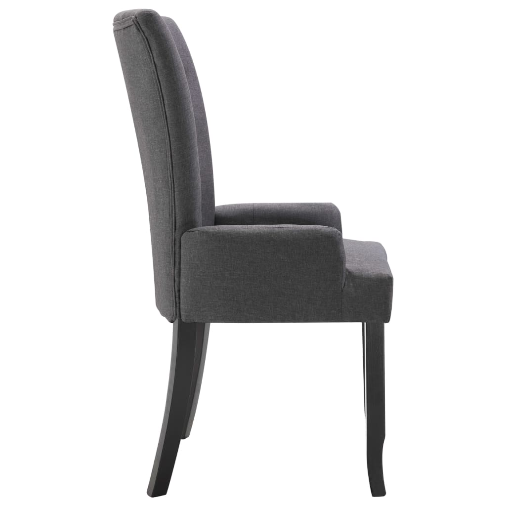 vidaXL spisebordsstole med armlæn 6 stk. stof mørkegrå