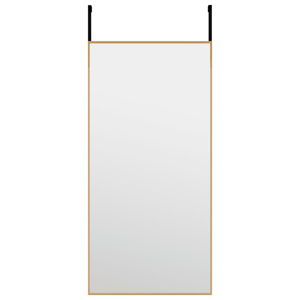vidaXL dørspejl 30x60 cm glas og aluminium guldfarvet