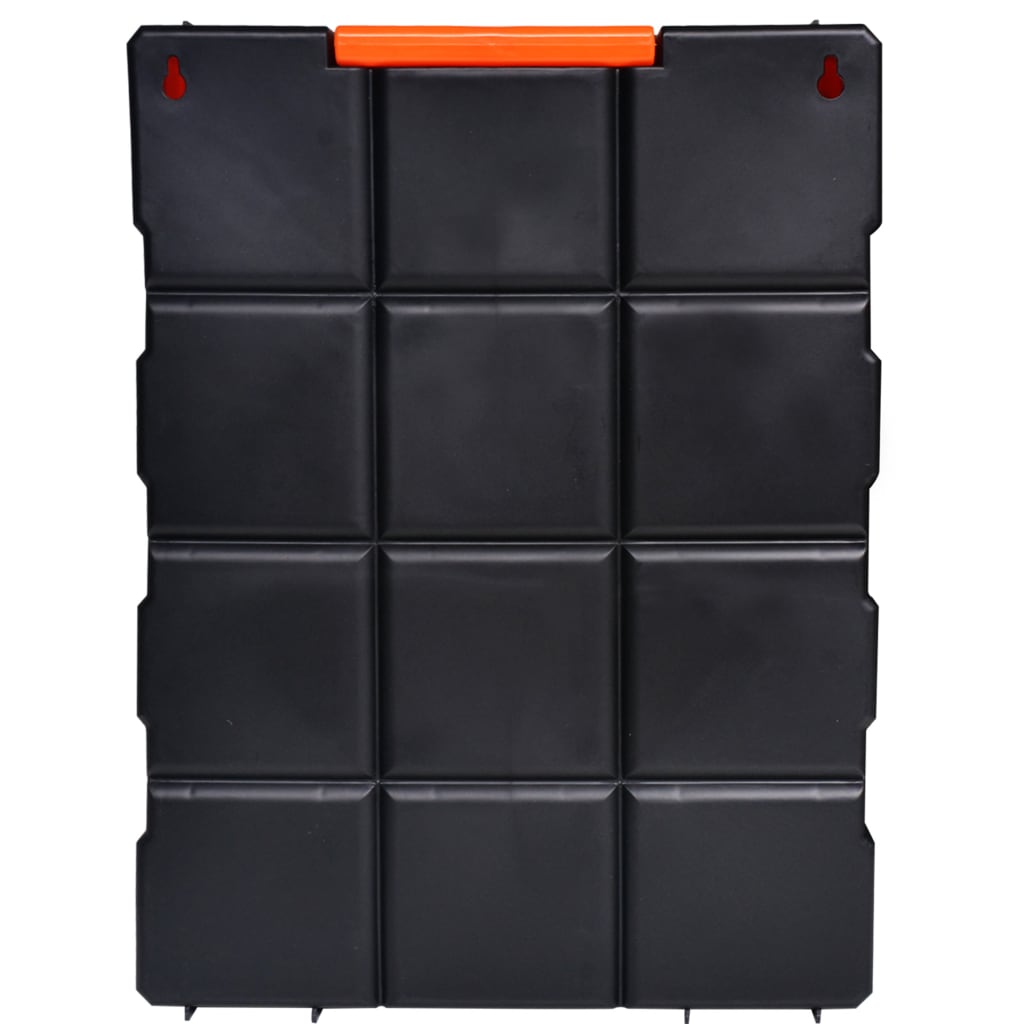 vidaXL transportabel vægmonterbar værktøjskasse med 12 rum