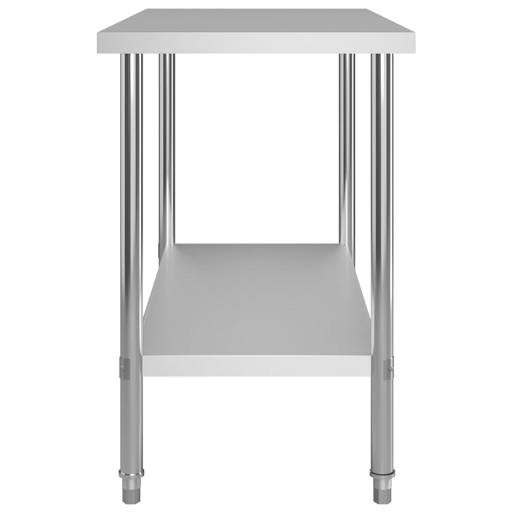 vidaXL arbejdsbord til køkken 120x60x85 cm rustfrit stål