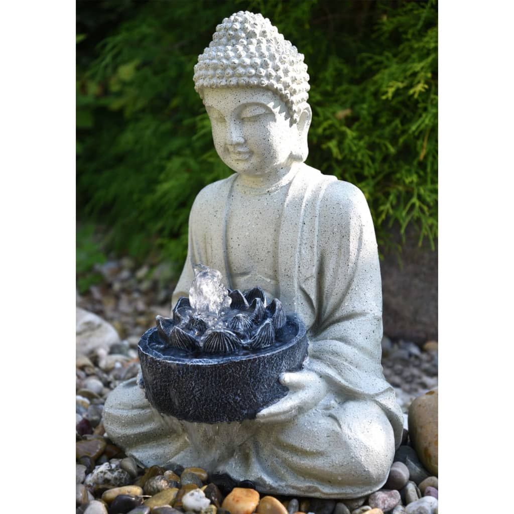 HEISSNER havedamsfigur Buddha 37x31x50 cm grå