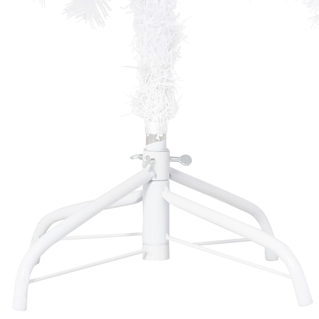 vidaXL kunstigt juletræ med lys og kuglesæt 210 cm PVC hvid