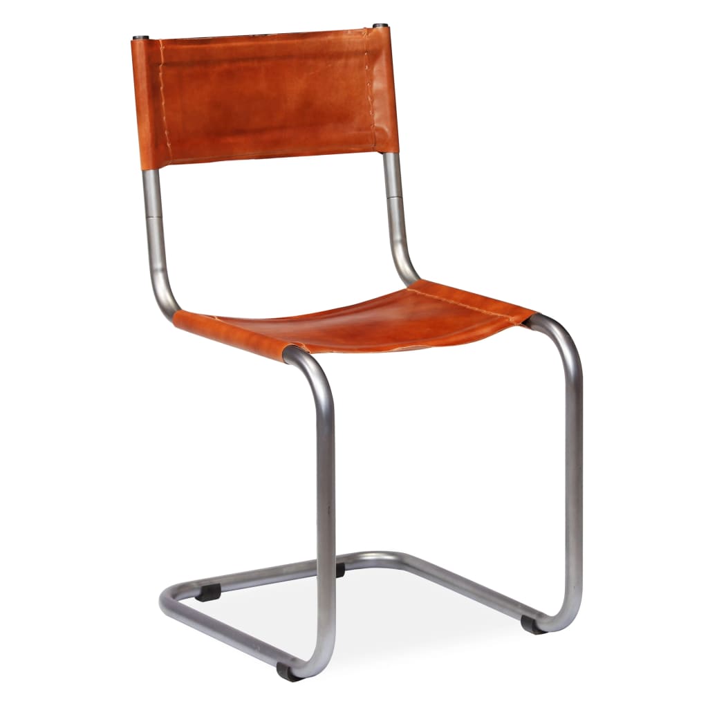 vidaXL spisebordsstole 4 stk. ægte læder brun