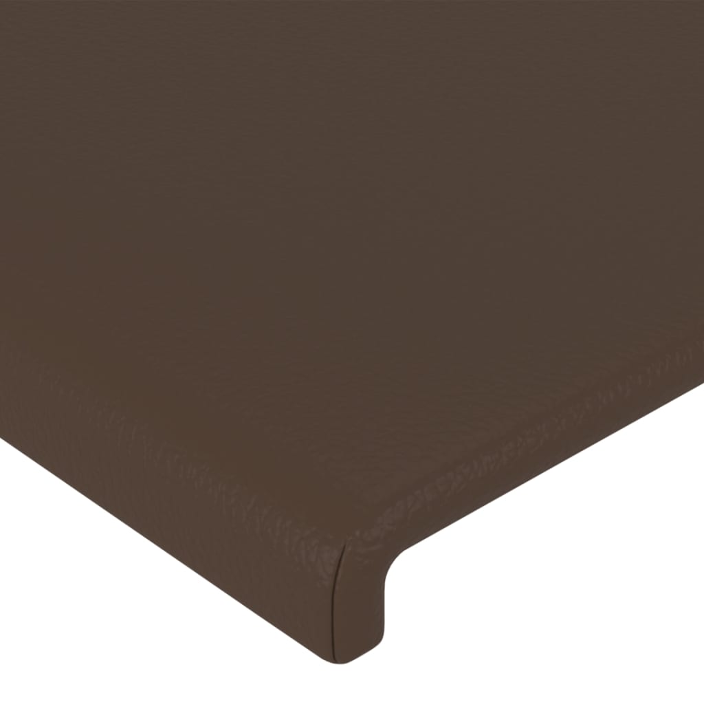 vidaXL sengegavl med kanter 183x23x78/88 cm kunstlæder brun
